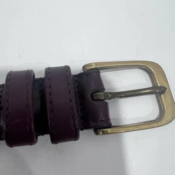 COACH 5700 Leather Dress Belt Burgundy Brown Burnished Cowhide Men's Sz 40  Brass